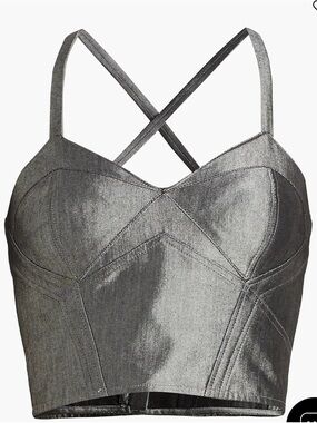 rag & bone Strapless Bustier Top in silver Gray